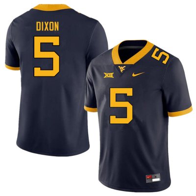 Men's West Virginia Mountaineers NCAA #5 Lance Dixon Navy Authentic Nike Stitched College Football Jersey HW15O44TT